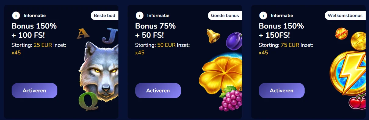 Slots Eater Casino welkomstbonussen met free spins en stortingsaanbiedingen